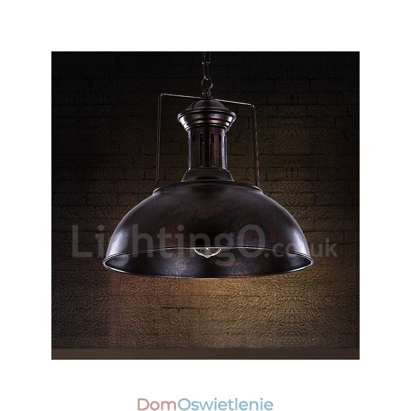 Czarna lampa wisząca z metalu w stylu vintage