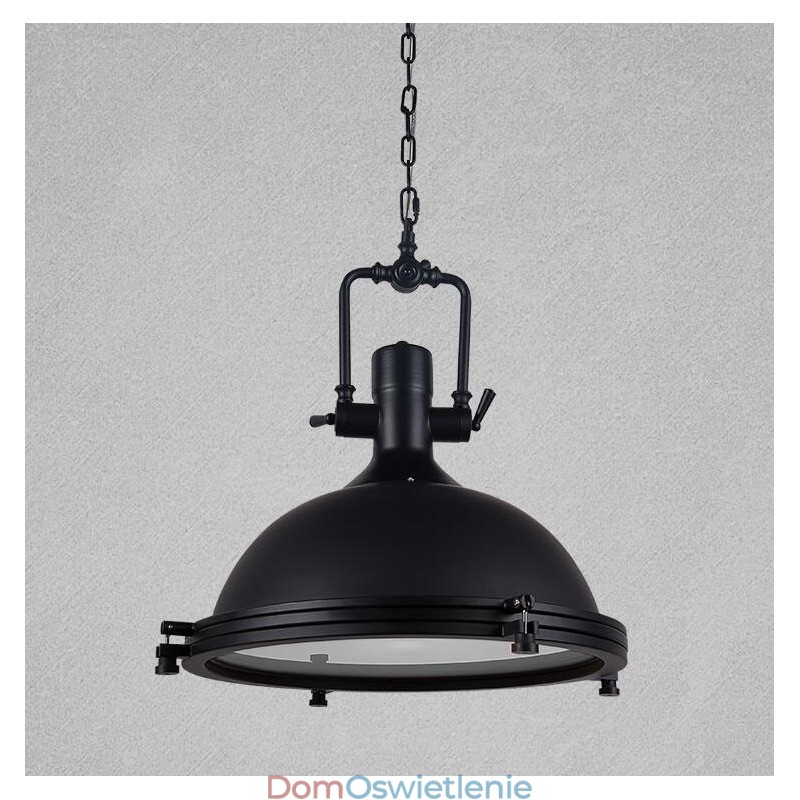 Czarna lampa wisząca z metalu w stylu vintage