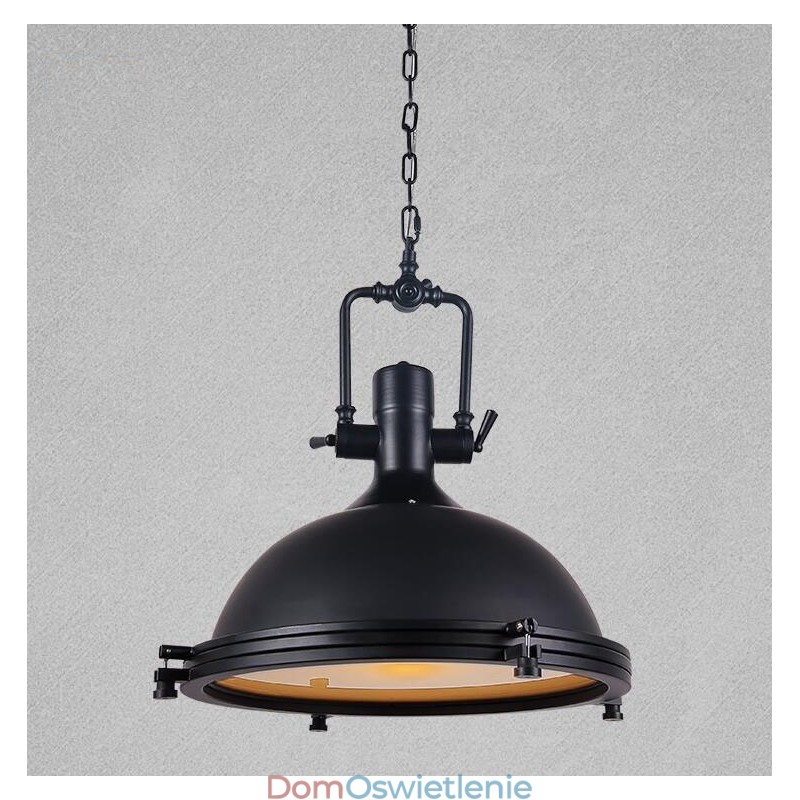 Czarna lampa wisząca z metalu w stylu vintage