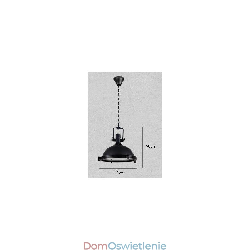 Czarna lampa wisząca z metalu w stylu vintage