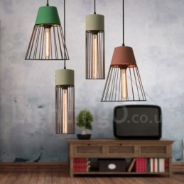 1 Lekka metalowa lampa wisząca z betonu