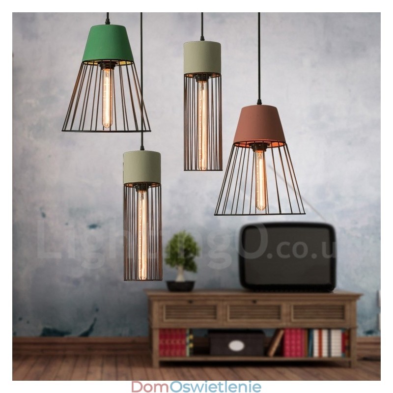 1 Lekka metalowa lampa wisząca z betonu