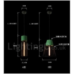 1 Lekka metalowa lampa wisząca z betonu