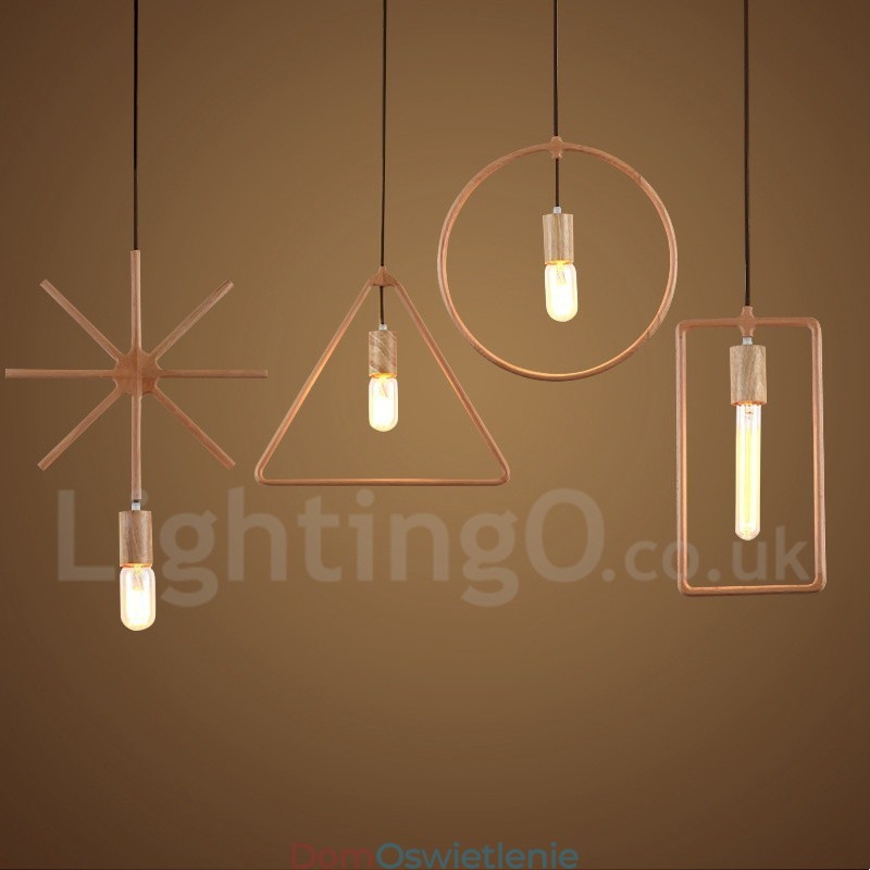 1 Lekka, rustykalna, drewniana lampa wisząca Lodge