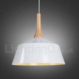 Nowoczesna współczesna lampa wisząca z drewna i metalu