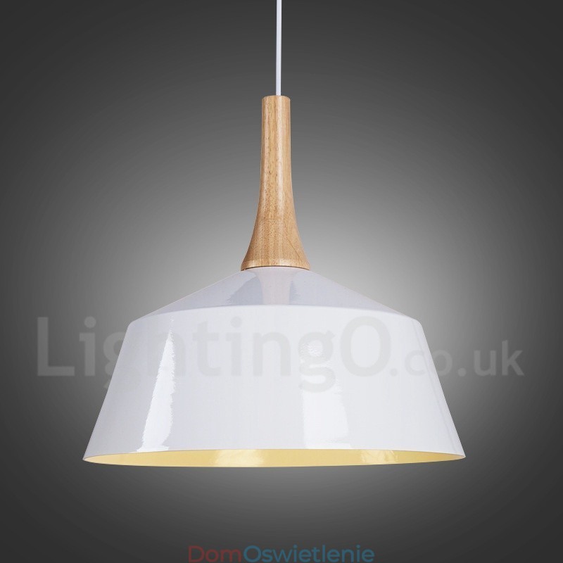 Nowoczesna współczesna lampa wisząca z drewna i metalu