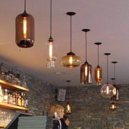 Nowoczesna współczesna wielokolorowa lampa wisząca ze szkła 1-punktowego