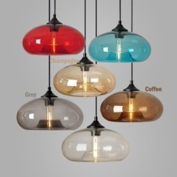 Nowoczesna współczesna wielokolorowa lampa wisząca ze szkła 1-punktowego
