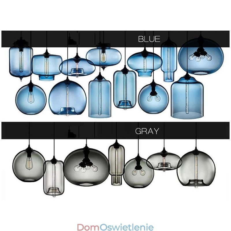 Nowoczesna współczesna wielokolorowa lampa wisząca ze szkła 1-punktowego