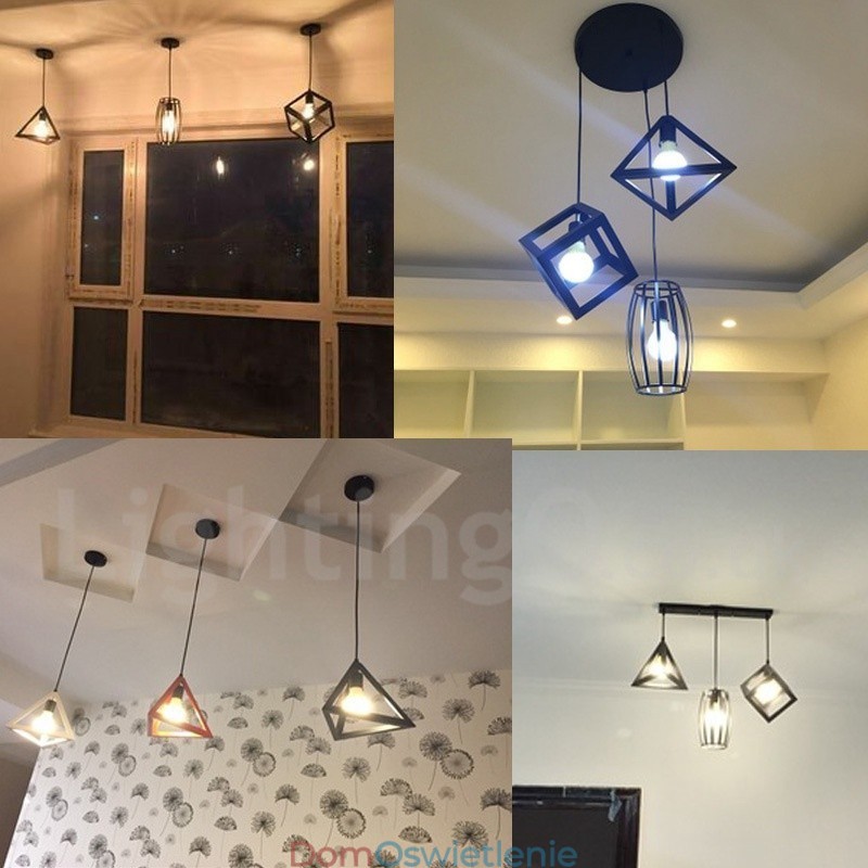 Nowoczesna współczesna wielokolorowa metalowa lampa wisząca z 1 światłem