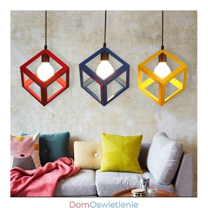Nowoczesna współczesna wielokolorowa metalowa lampa wisząca z 1 światłem