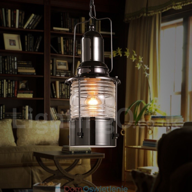 Retro Vintage 1 Światło Latarnia Miedziana Lampa Wisząca