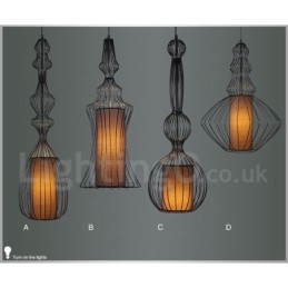 Wisząca lampa w kształcie wazonu z metalu w stylu rustykalnym