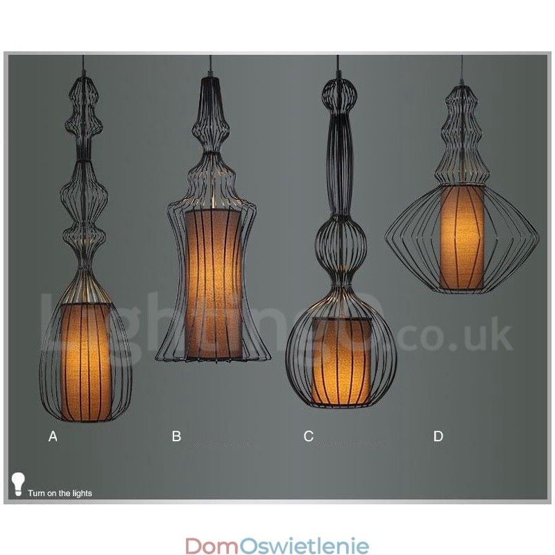 Wisząca lampa w kształcie wazonu z metalu w stylu rustykalnym