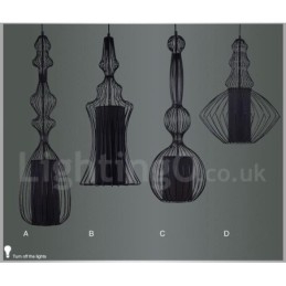 Wisząca lampa w kształcie wazonu z metalu w stylu rustykalnym
