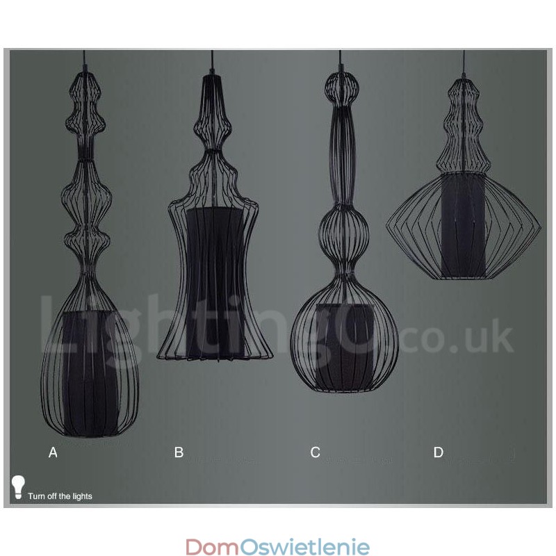 Wisząca lampa w kształcie wazonu z metalu w stylu rustykalnym