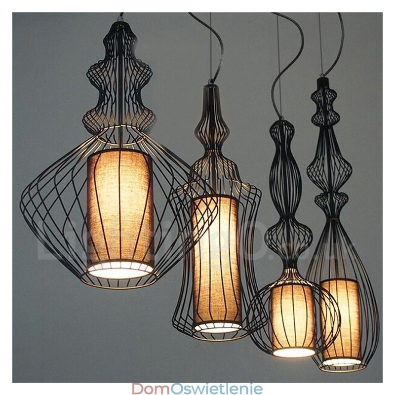 Wisząca lampa w kształcie wazonu z metalu w stylu rustykalnym