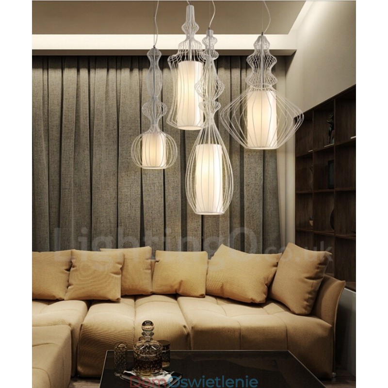 Wisząca lampa w kształcie wazonu z metalu w stylu rustykalnym