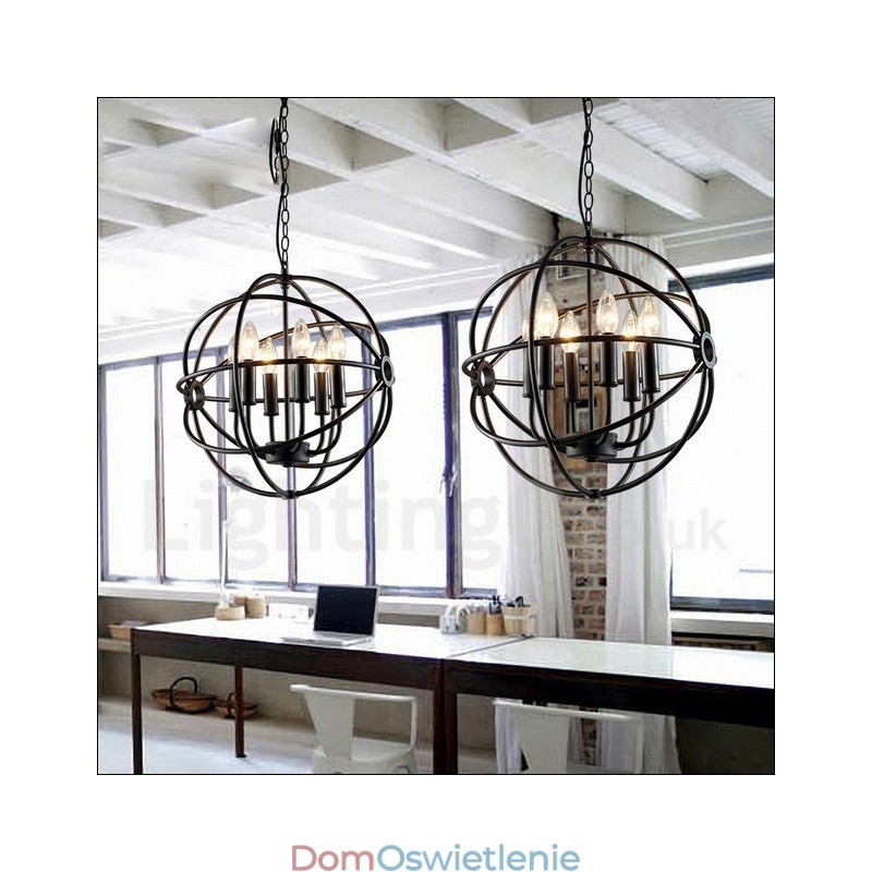 6-cio metrowe metalowe lampy wiszące w stylu vintage