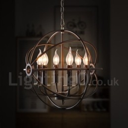 6-cio metrowe metalowe lampy wiszące w stylu vintage