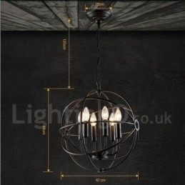 6-cio metrowe metalowe lampy wiszące w stylu vintage