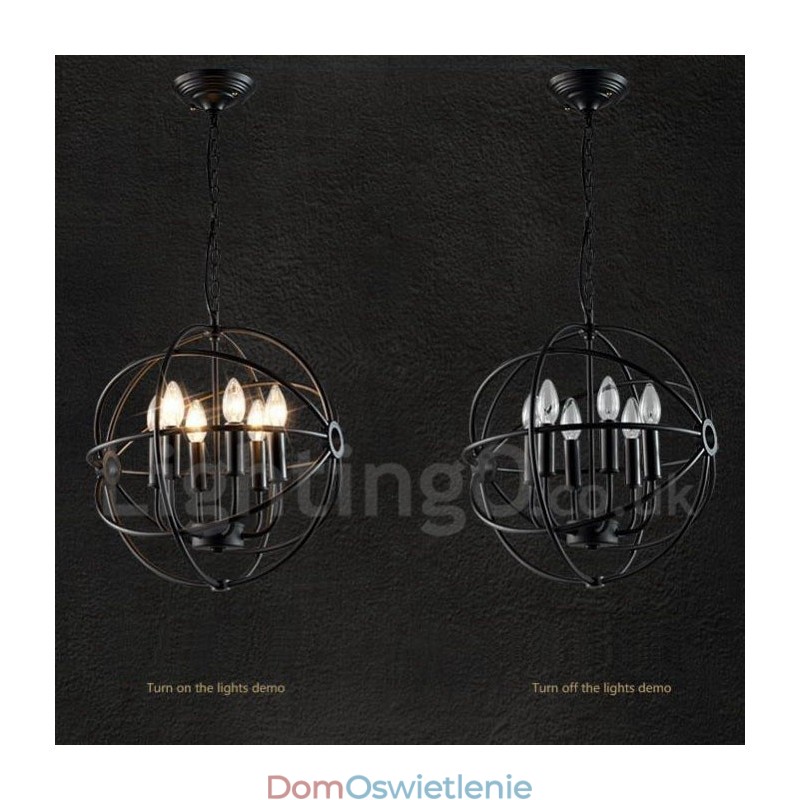 6-cio metrowe metalowe lampy wiszące w stylu vintage
