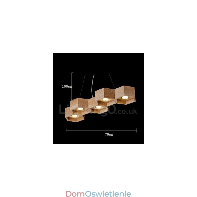 5-cio metrowe drewniane nowoczesne lampy wiszące