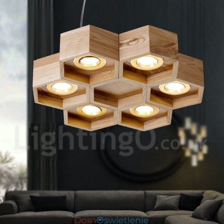 6 Jasnych Drewna Nowoczesnych Współczesnych Lamp Wiszących