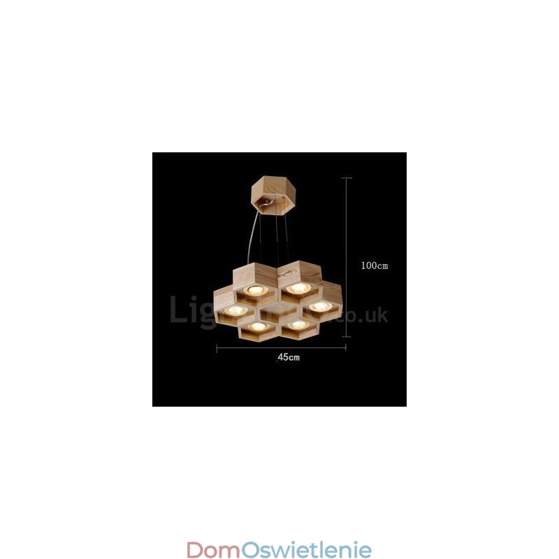 6 Jasnych Drewna Nowoczesnych Współczesnych Lamp Wiszących