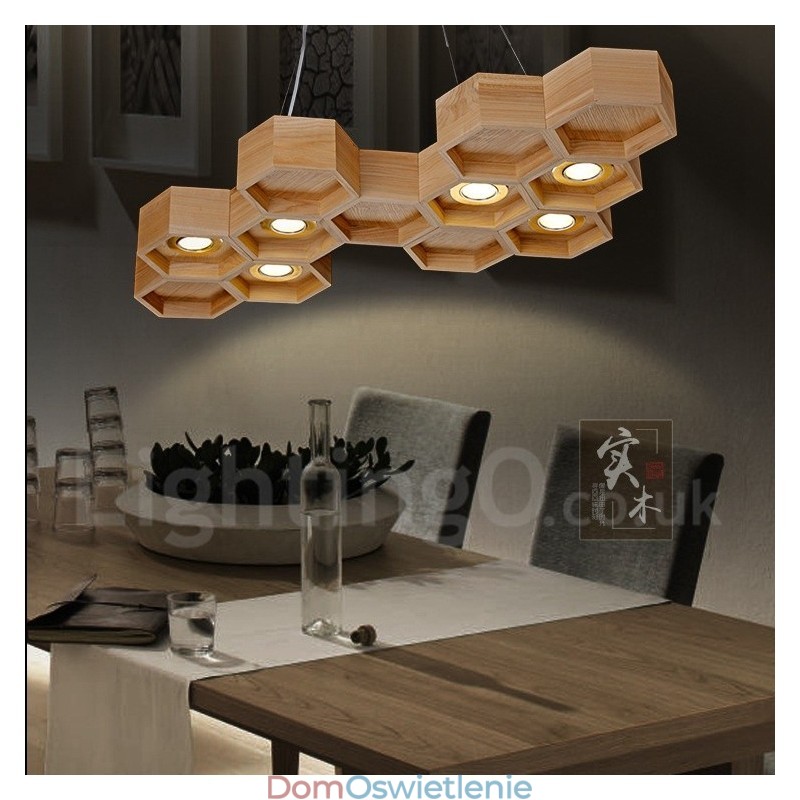 6 Jasnych Drewna Nowoczesnych Współczesnych Lamp Wiszących