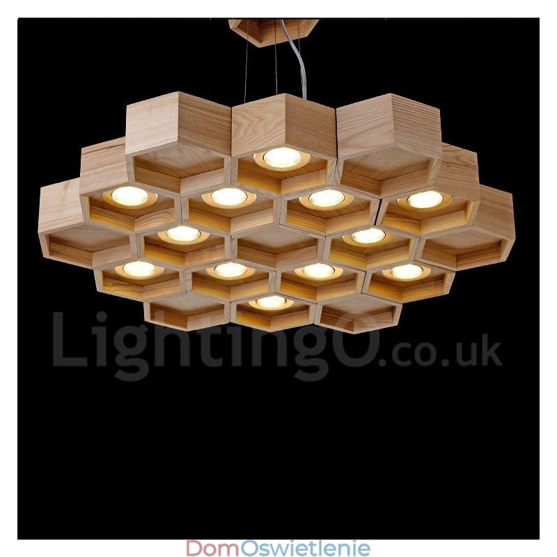 12 Jasnych Drewna Nowoczesnych Współczesnych Lamp Wiszących