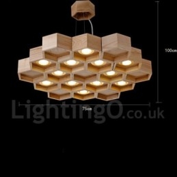 12 Jasnych Drewna Nowoczesnych Współczesnych Lamp Wiszących