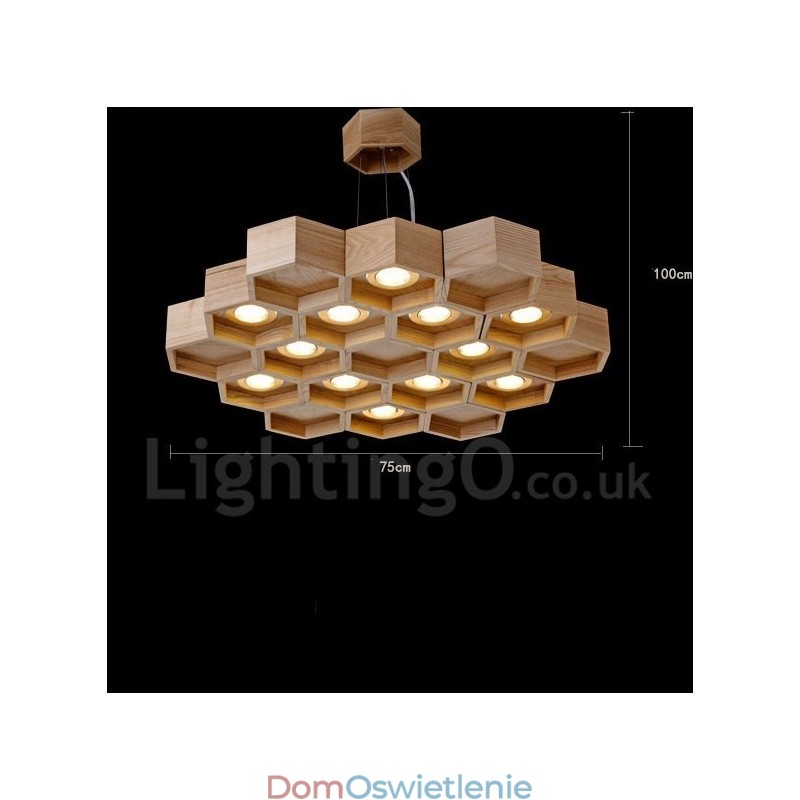 12 Jasnych Drewna Nowoczesnych Współczesnych Lamp Wiszących