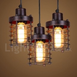 1 Światło Retro Vintage Miedziana Lampa Wisząca