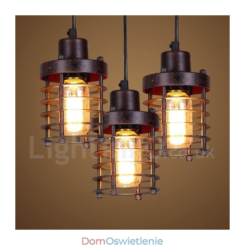 1 Światło Retro Vintage Miedziana Lampa Wisząca