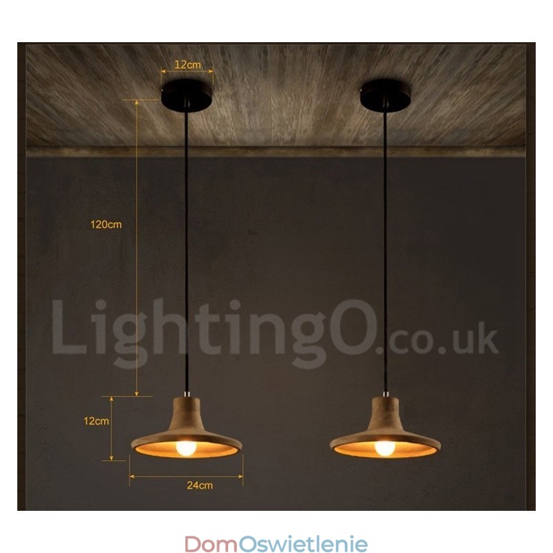 Nowoczesna współczesna lampa wisząca z pojedynczym światłem z betonu