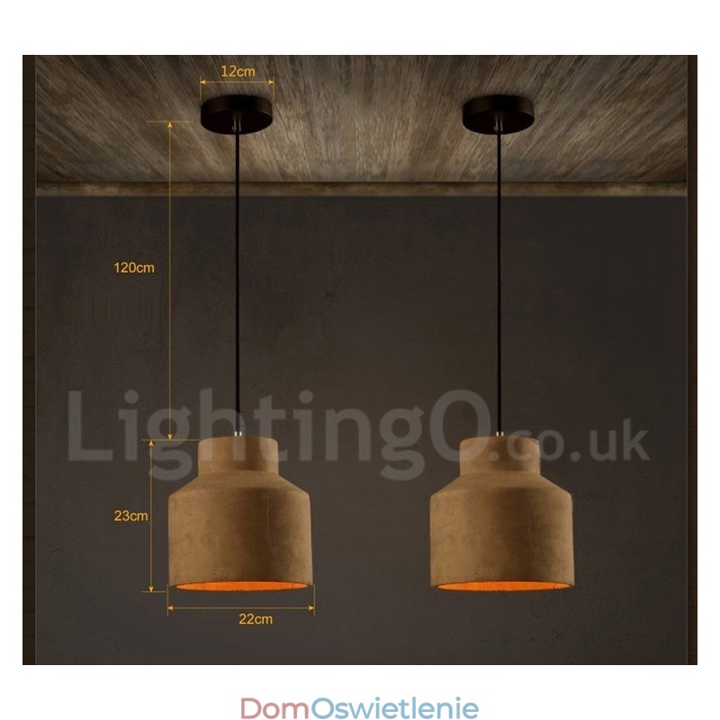 Nowoczesna współczesna lampa wisząca z pojedynczym światłem z betonu