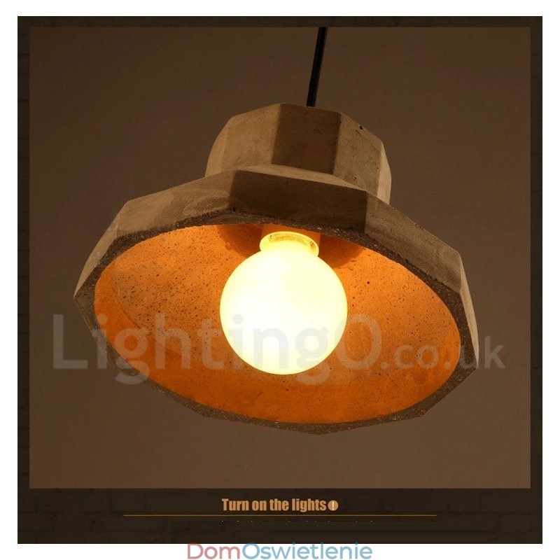 Nowoczesna współczesna lampa wisząca z pojedynczym światłem z betonu