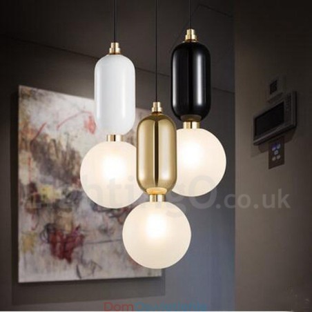 Nowoczesna, współczesna lampa wisząca z kloszem szklanym Nowoczesna, współczesna lampa wisząca z kloszem szklanym