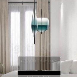 Nowoczesna, współczesna lampa wisząca w kolorze gradientowym z kloszem szklanym