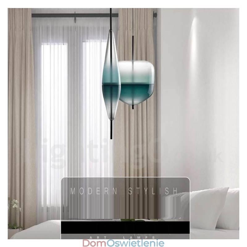 Nowoczesna, współczesna lampa wisząca w kolorze gradientowym z kloszem szklanym