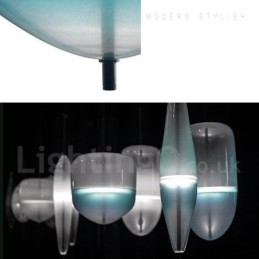 Nowoczesna, współczesna lampa wisząca w kolorze gradientowym z kloszem szklanym