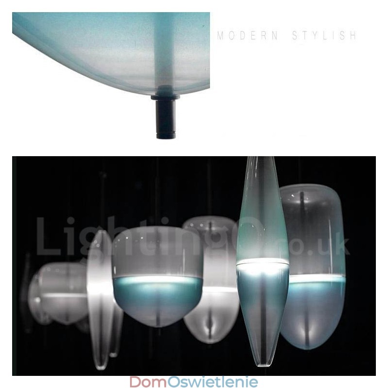 Nowoczesna, współczesna lampa wisząca w kolorze gradientowym z kloszem szklanym