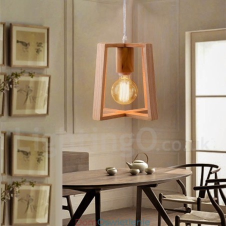 Drewniana nowoczesna współczesna lampa wisząca 1 światło Drewniana nowoczesna współczesna lampa wisząca 1 światło