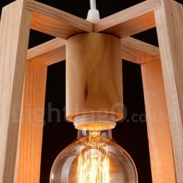 Drewniana nowoczesna współczesna lampa wisząca 1 światło