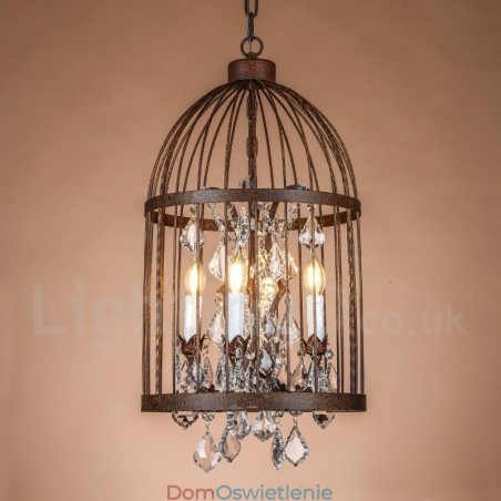 Retro Vintage Metal 4 światła wiszące lampy klatka dla ptaków Retro Vintage Metal 4 światła wiszące lampy klatka dla ptaków