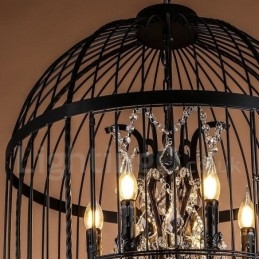 Retro Vintage Metal 8 Świateł Wisząca Lampa Klatka Dla Ptaków