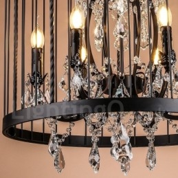 Retro Vintage Metal 8 Świateł Wisząca Lampa Klatka Dla Ptaków