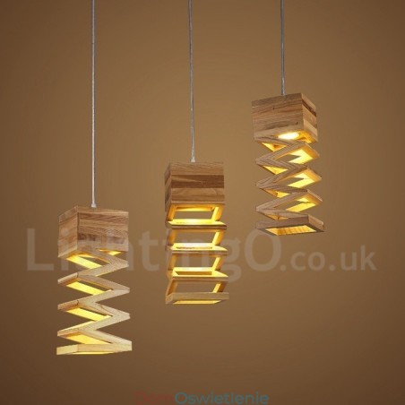 Nowoczesna współczesna lampa wisząca z drewna Nowoczesna współczesna lampa wisząca z drewna