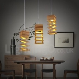 Nowoczesna współczesna lampa wisząca z drewna